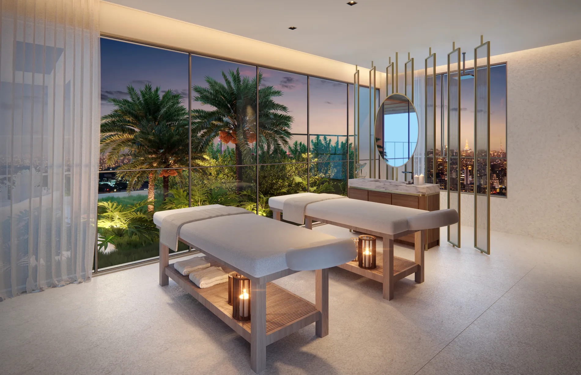 Spa de residencial de alto padrão com luz natural